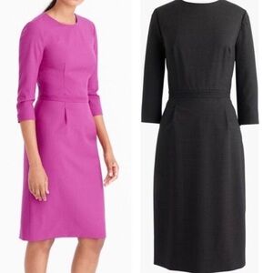 J. Crew charcoal Long Sleeve Dress Italian wool